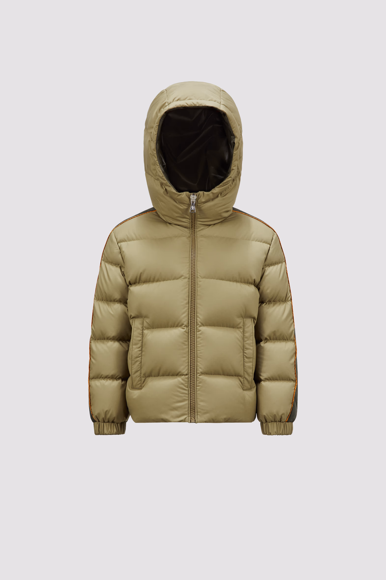 Benton Hooded Down Jacket Boy Olive Green Moncler 0